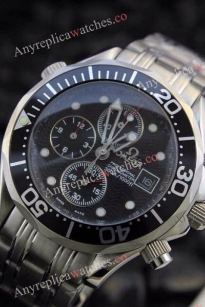 Omega Replica Watch: Black Dial Seamaster Men's Watch 42mm